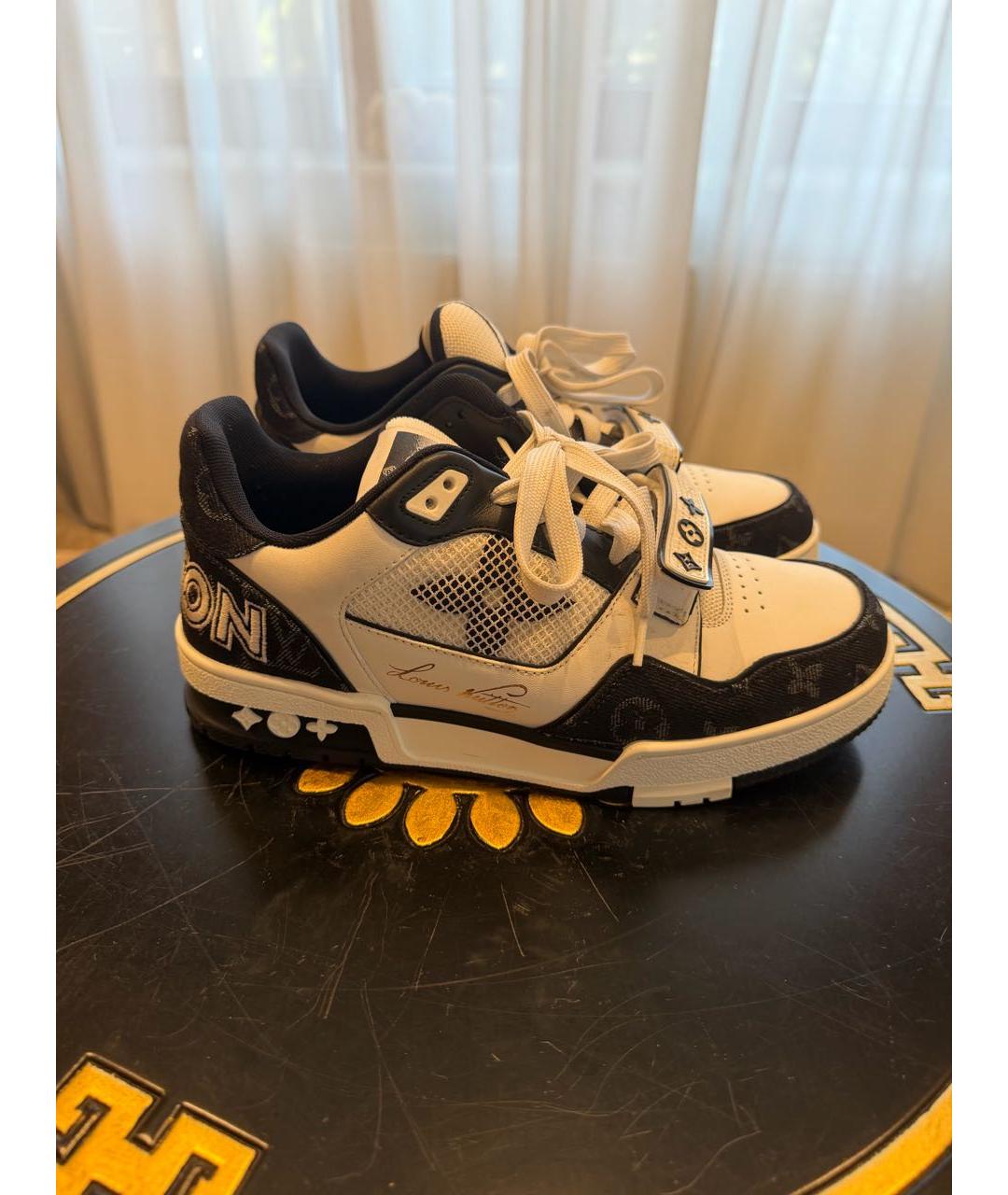 LOUIS VUITTON Белые кожаные кроссовки, фото 3