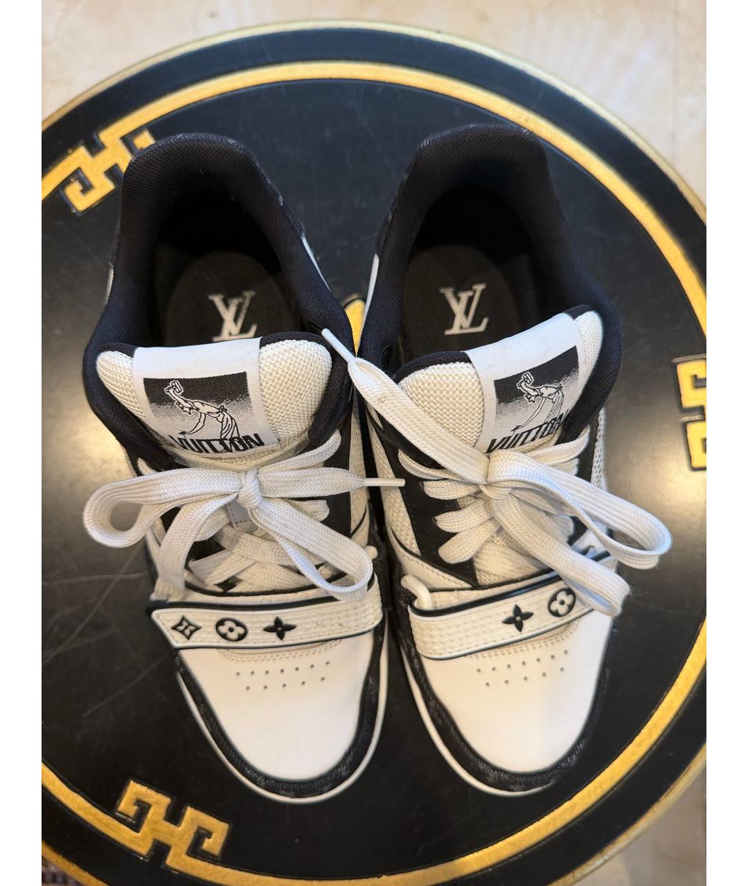 LOUIS VUITTON Белые кожаные кроссовки, фото 8