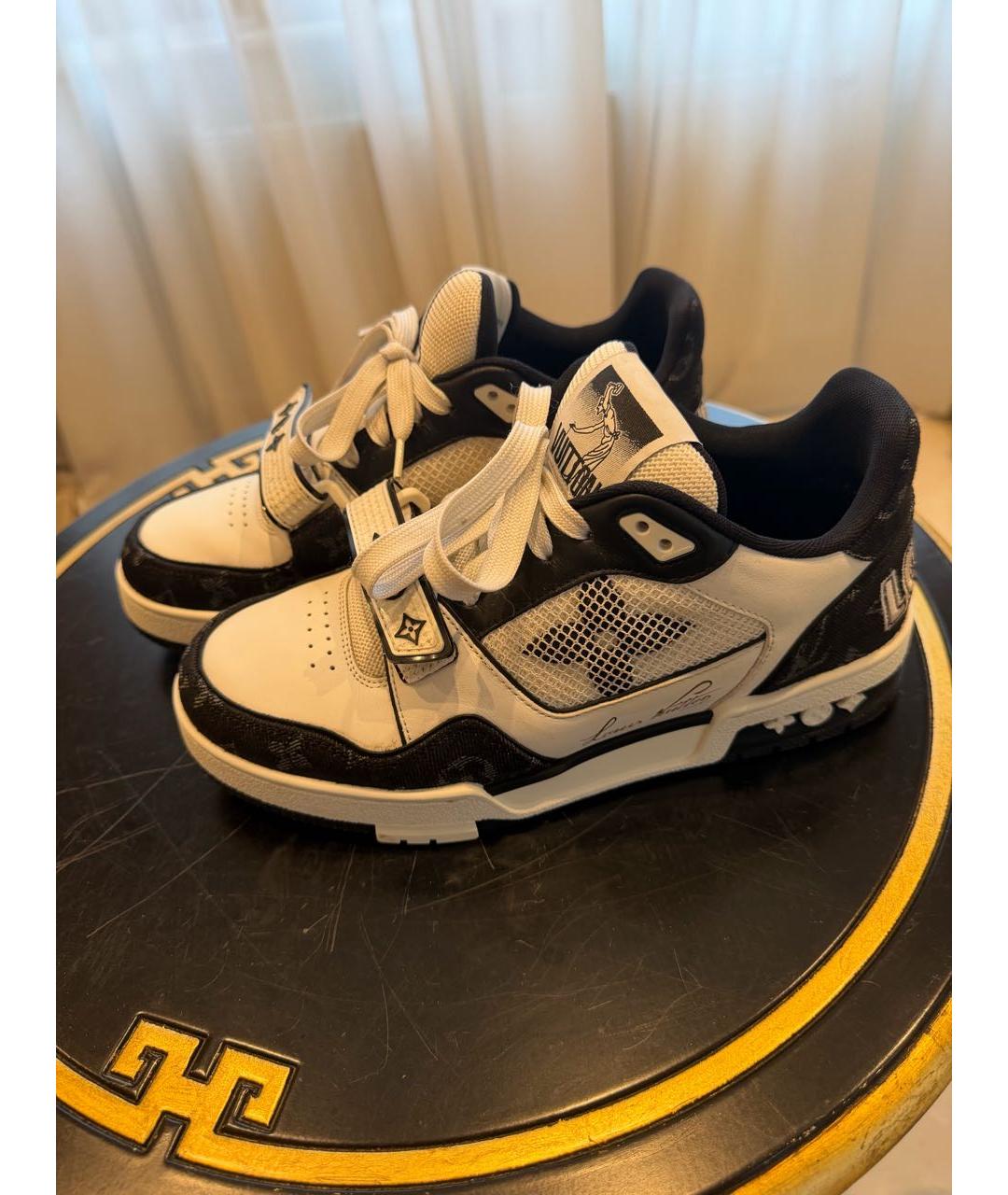 LOUIS VUITTON Белые кожаные кроссовки, фото 9