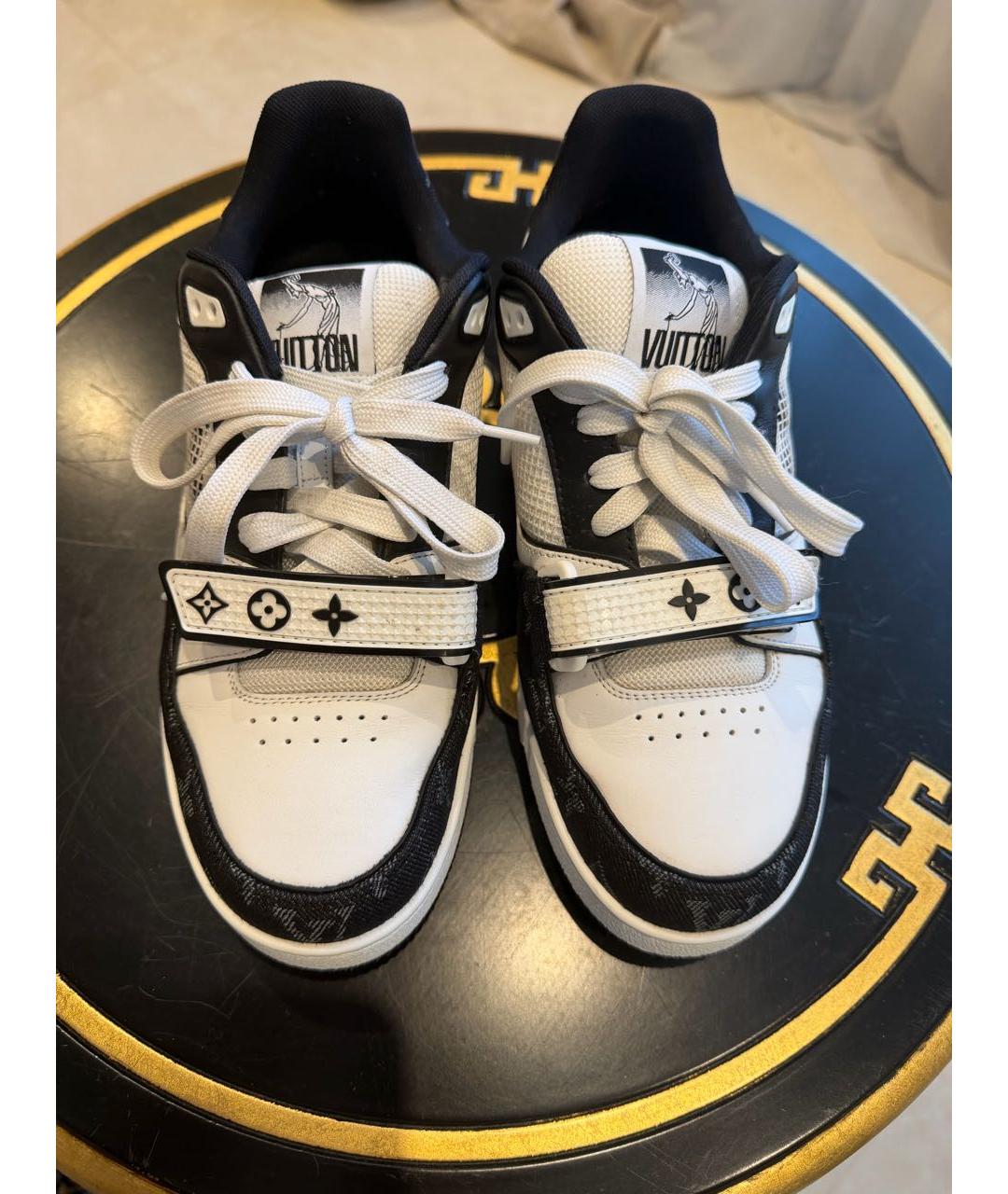 LOUIS VUITTON Белые кожаные кроссовки, фото 2