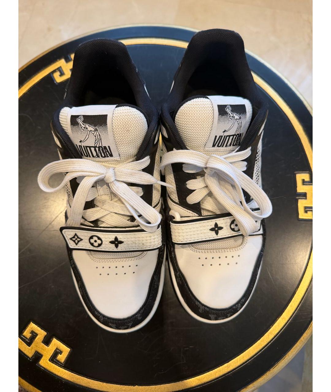 LOUIS VUITTON Белые кожаные кроссовки, фото 4