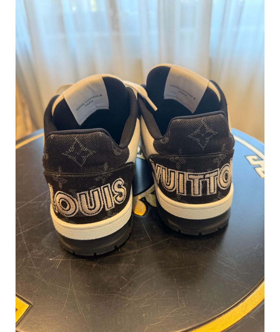 LOUIS VUITTON Белые кожаные кроссовки, фото 5