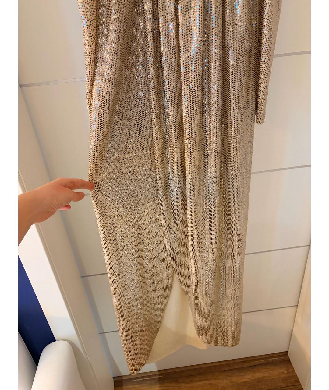 ANIYE BY Золотое полиэстеровое вечернее платье, фото 5