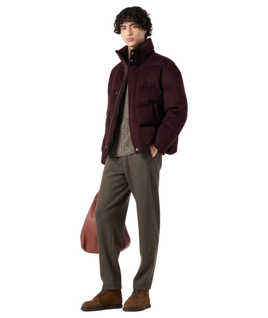 LORO PIANA Бордовый кашемировый пуховик, фото 2