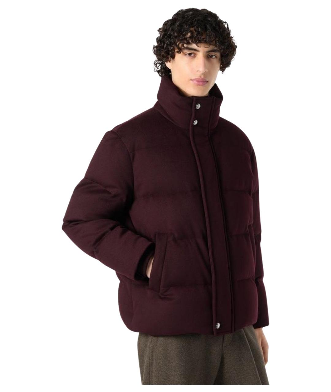 LORO PIANA Бордовый кашемировый пуховик, фото 3