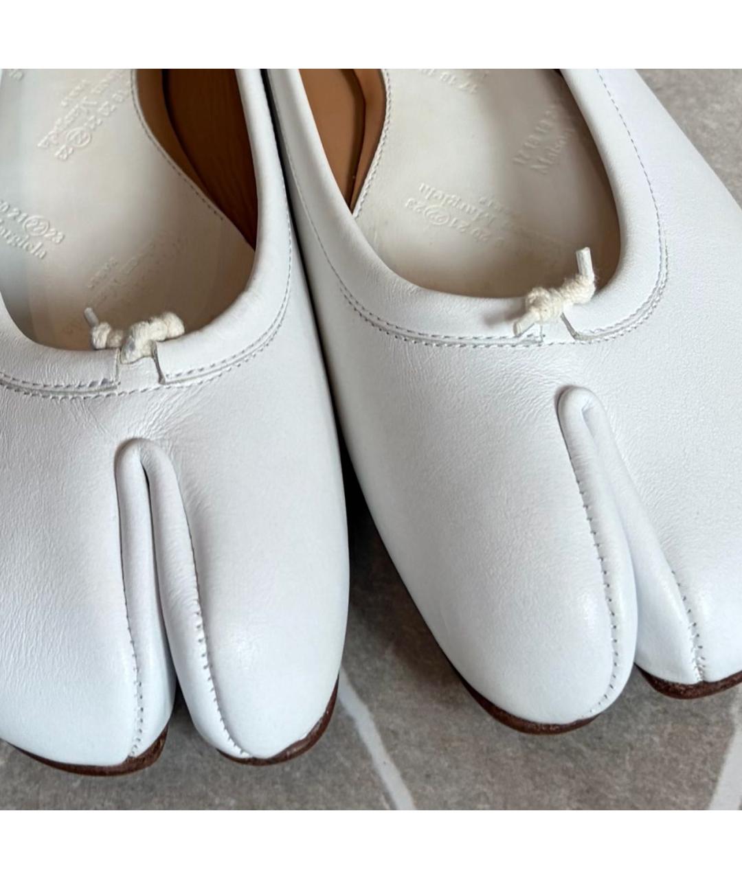 MAISON MARGIELA Белые кожаные балетки, фото 6