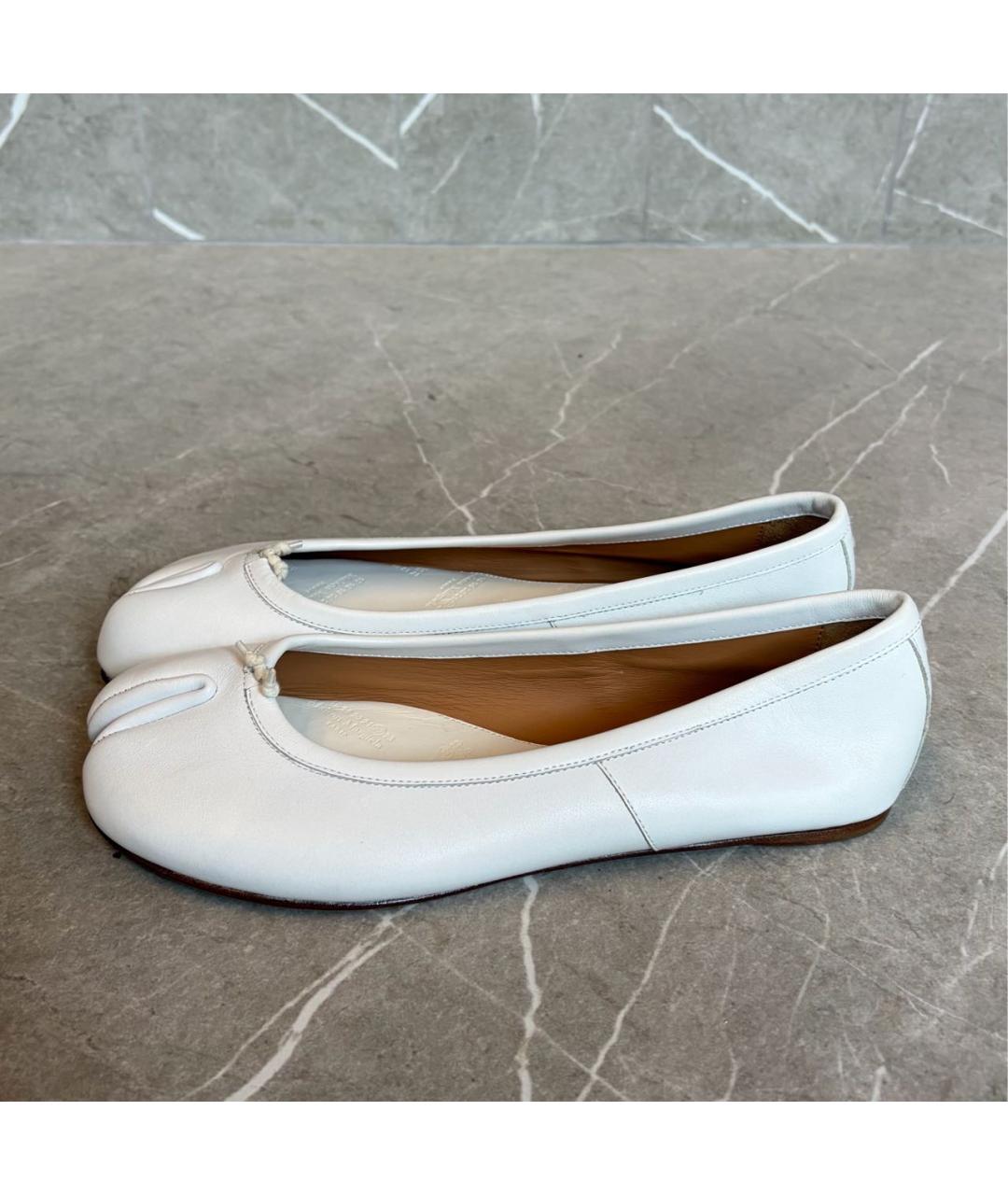 MAISON MARGIELA Белые кожаные балетки, фото 7