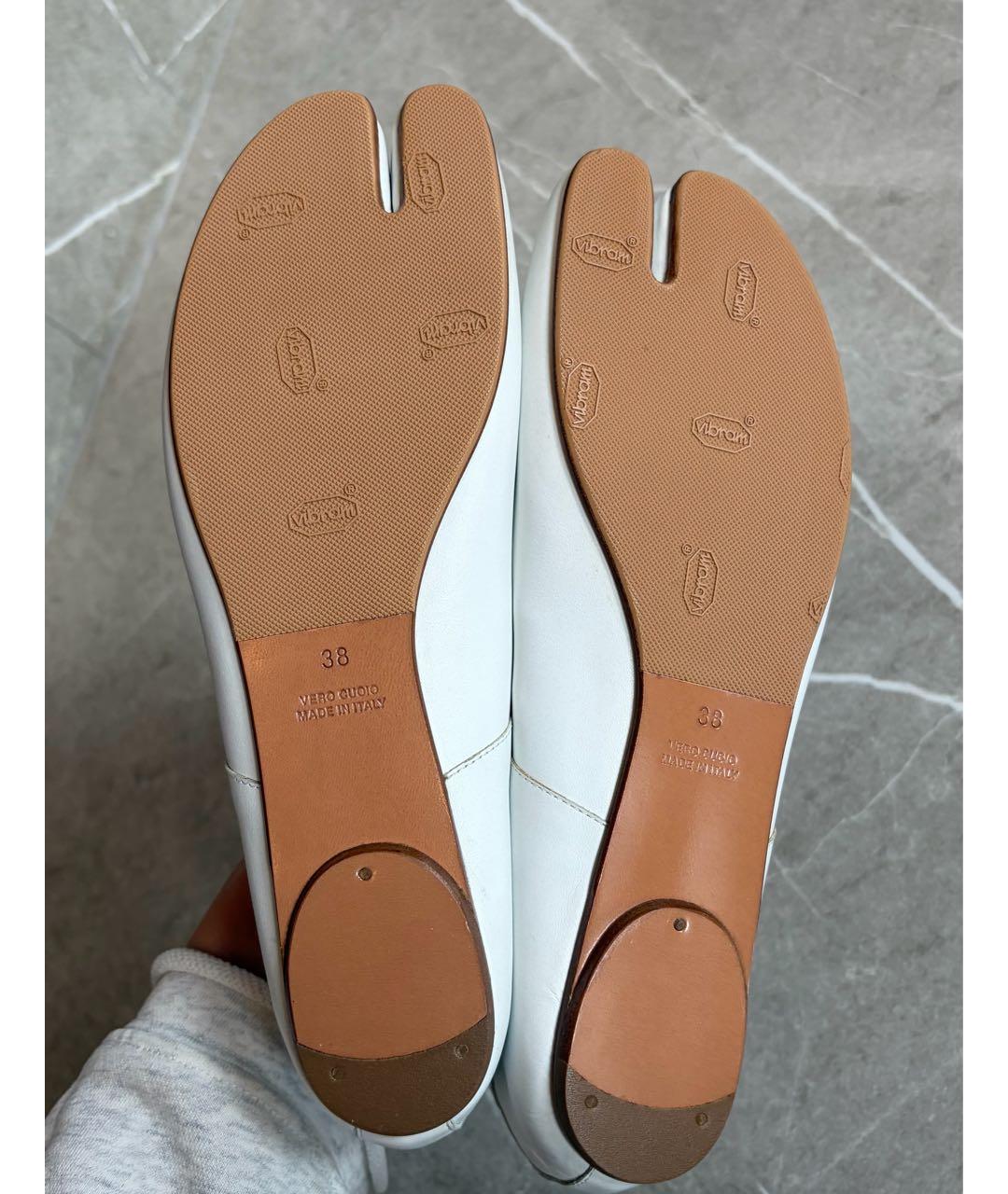 MAISON MARGIELA Белые кожаные балетки, фото 5