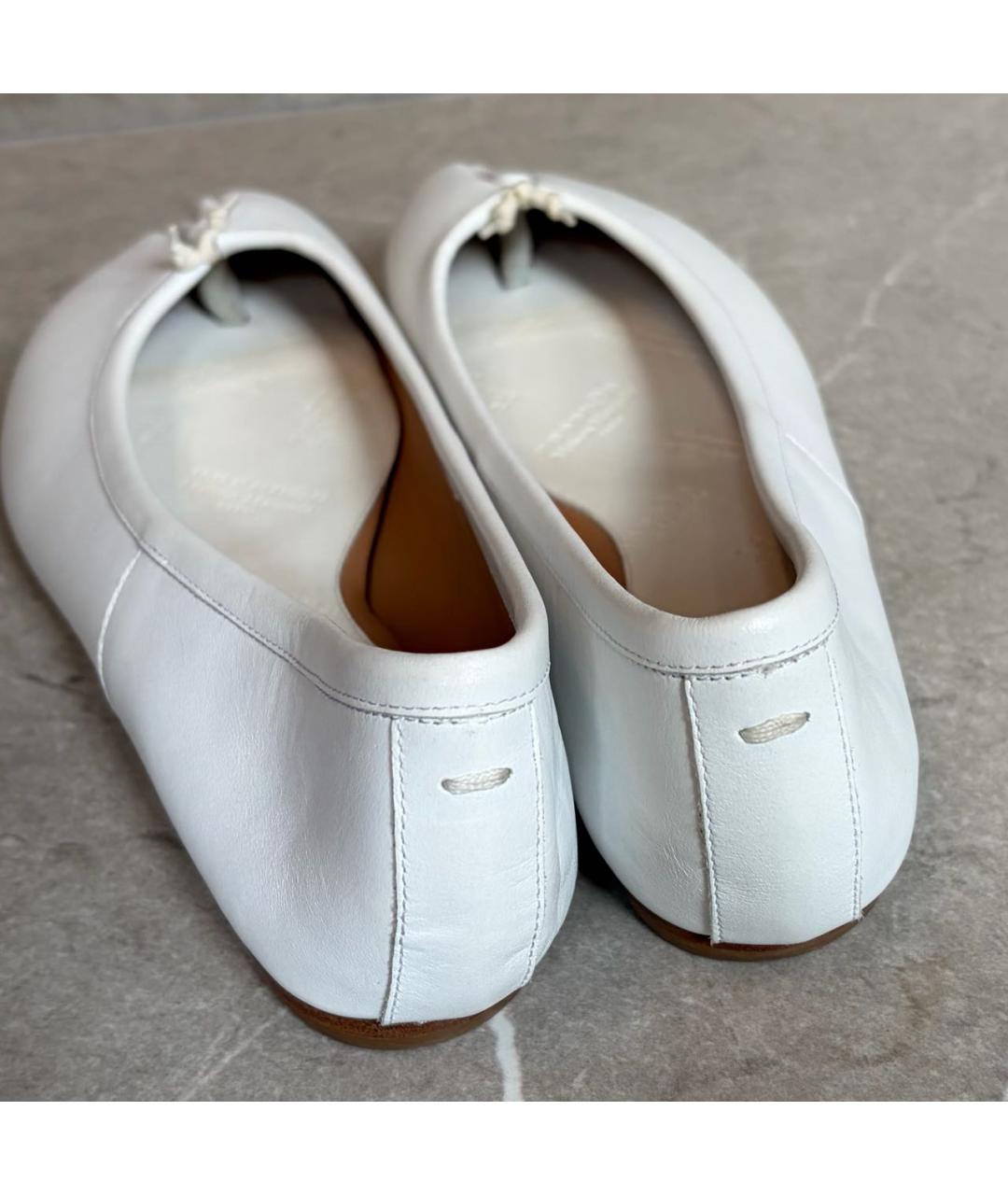 MAISON MARGIELA Белые кожаные балетки, фото 4