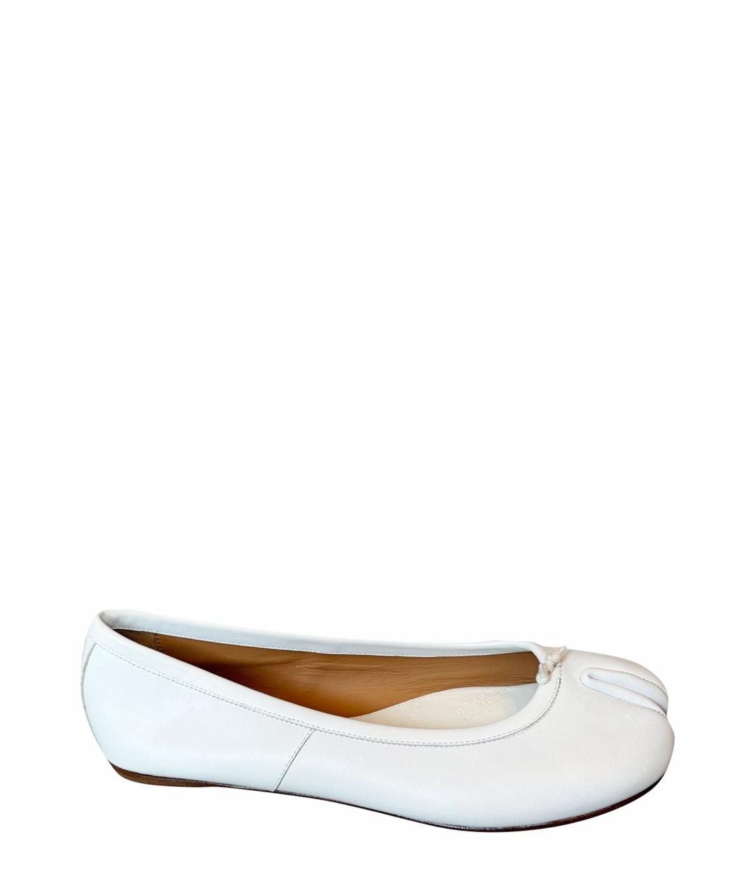MAISON MARGIELA Белые кожаные балетки, фото 1