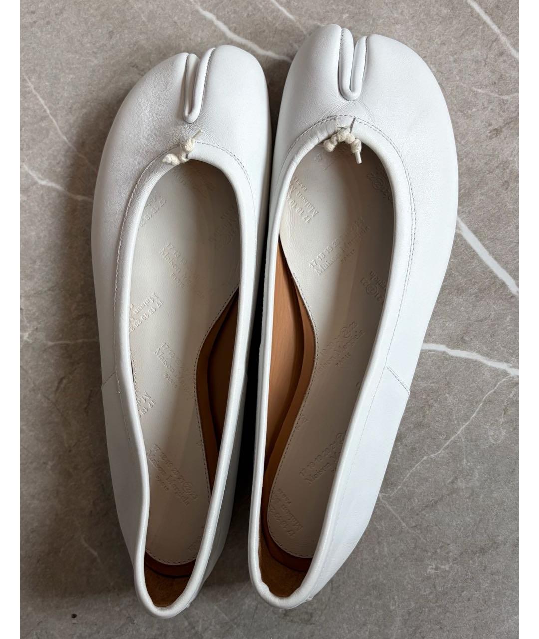MAISON MARGIELA Белые кожаные балетки, фото 3