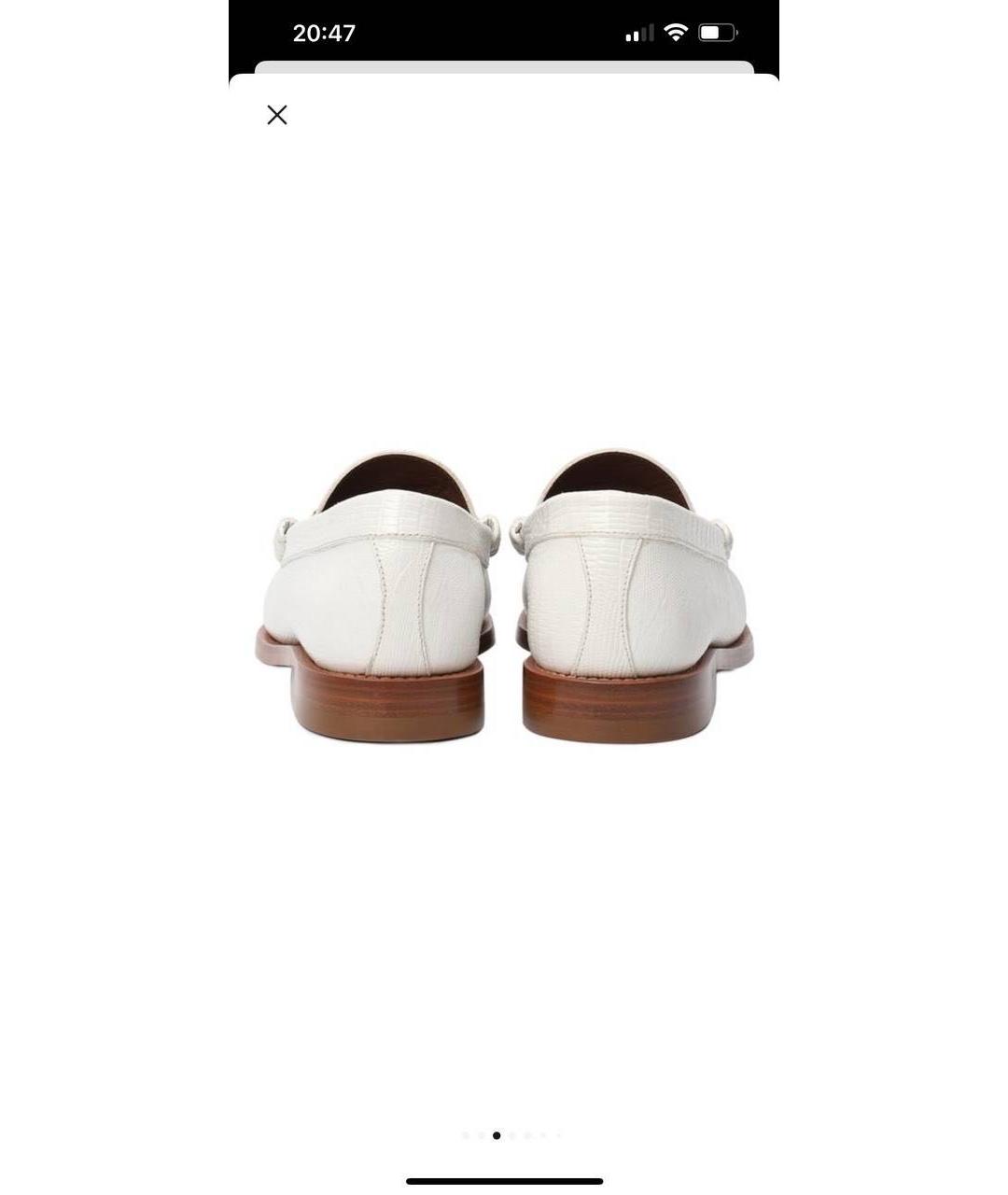 CELINE Белые кожаные лоферы, фото 4