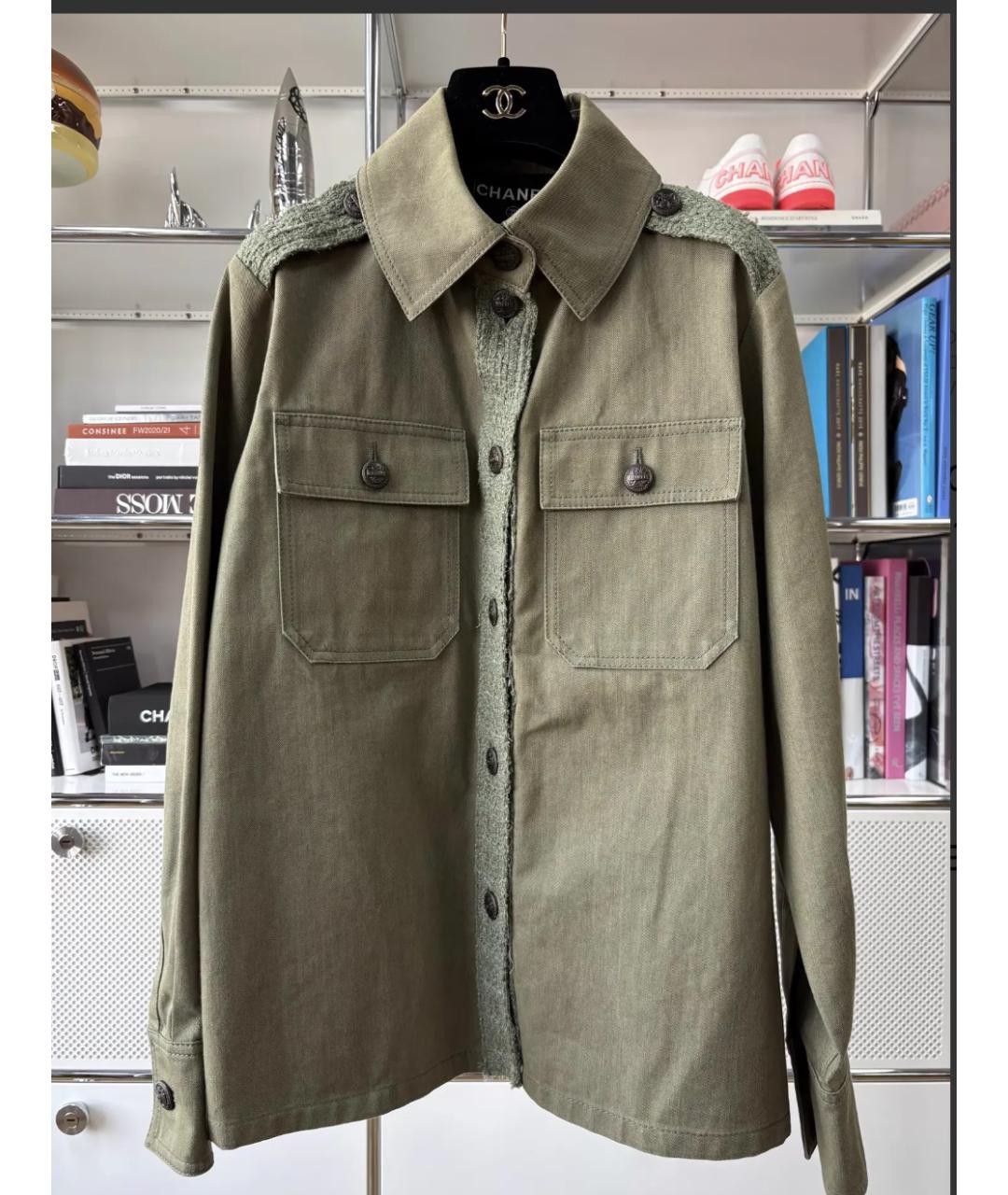 CHANEL Хаки хлопковая рубашка, фото 7