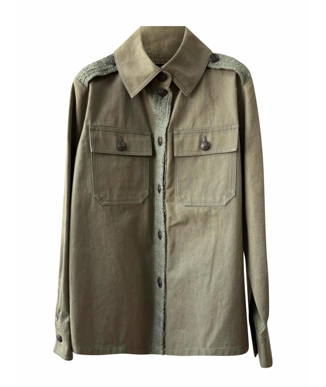 CHANEL Хаки хлопковая рубашка, фото 1