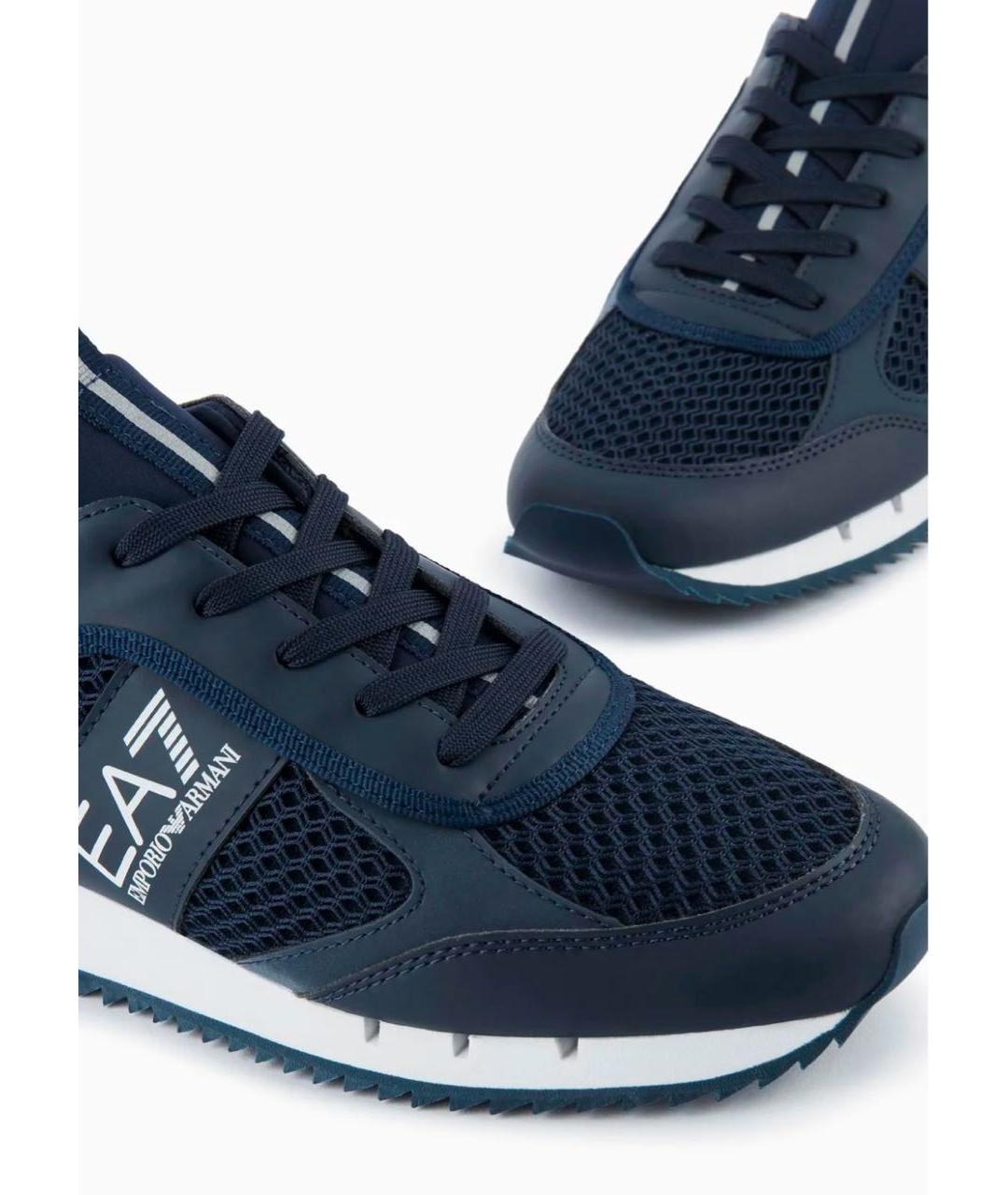 EA7 Темно-синие низкие кроссовки / кеды, фото 4