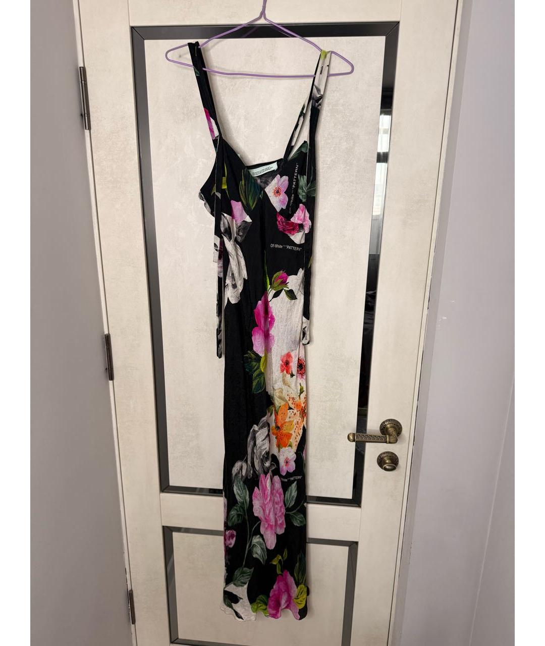 OFF-WHITE Мульти шелковое повседневное платье, фото 9