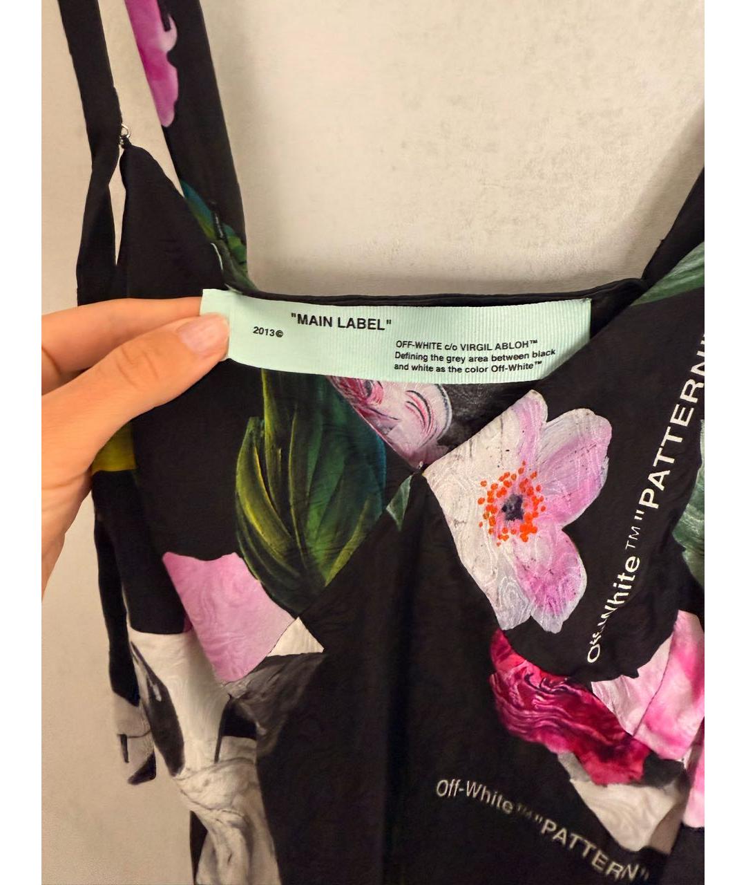 OFF-WHITE Мульти шелковое повседневное платье, фото 4