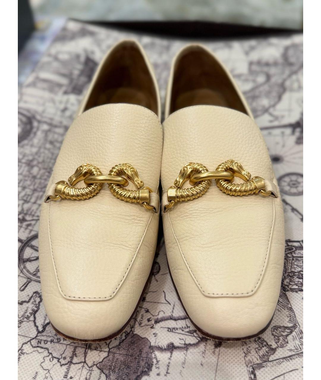 TORY BURCH Бежевые кожаные лоферы, фото 2