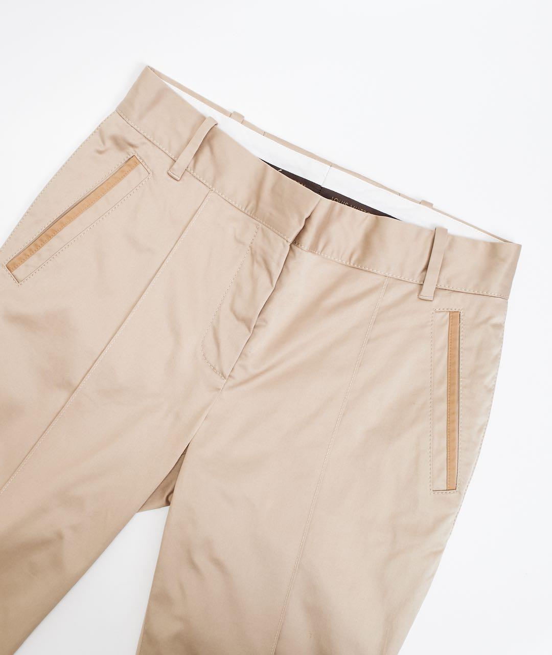 LOUIS VUITTON Бежевые хлопковые бриджи, фото 3