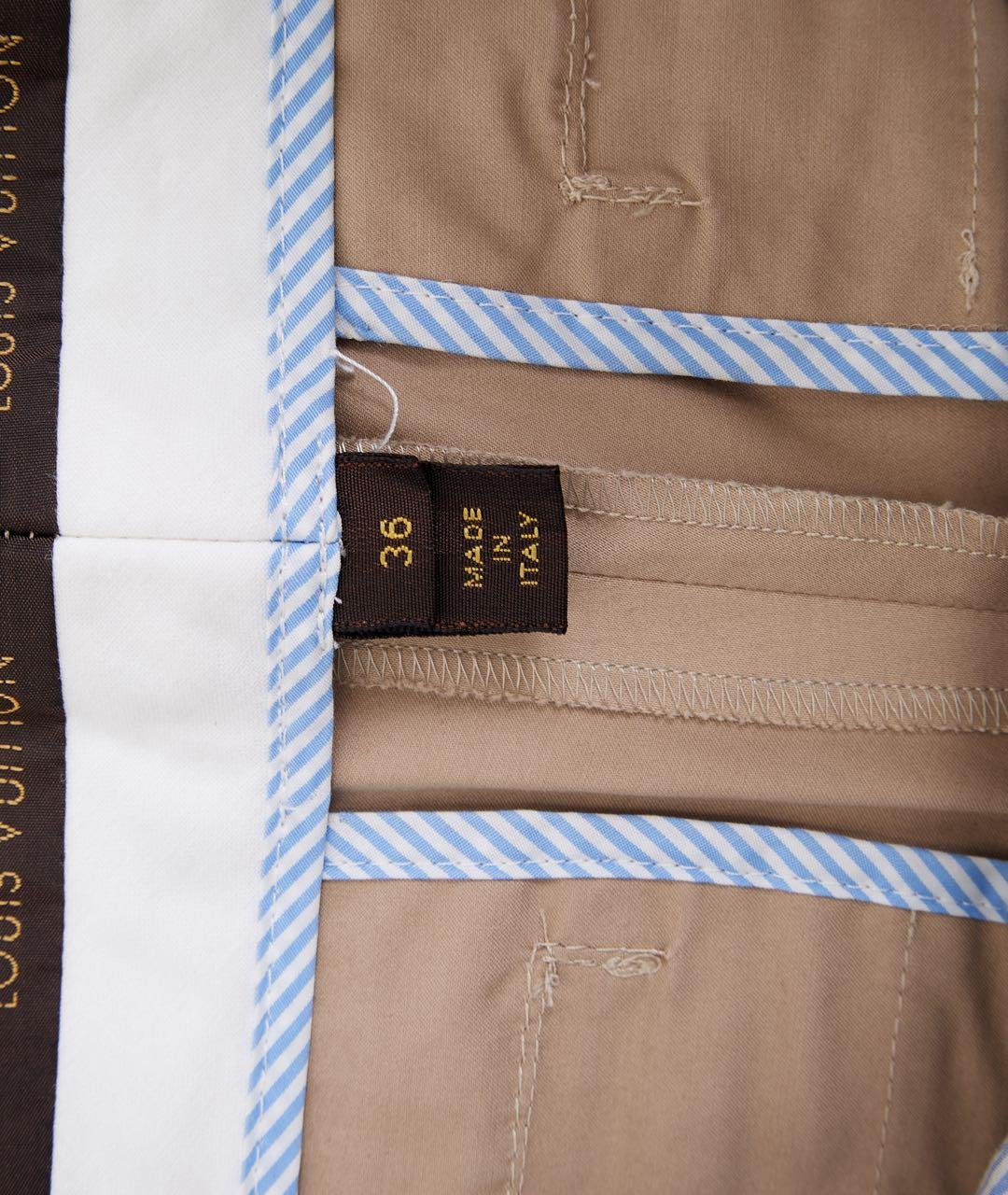 LOUIS VUITTON Бежевые хлопковые бриджи, фото 2