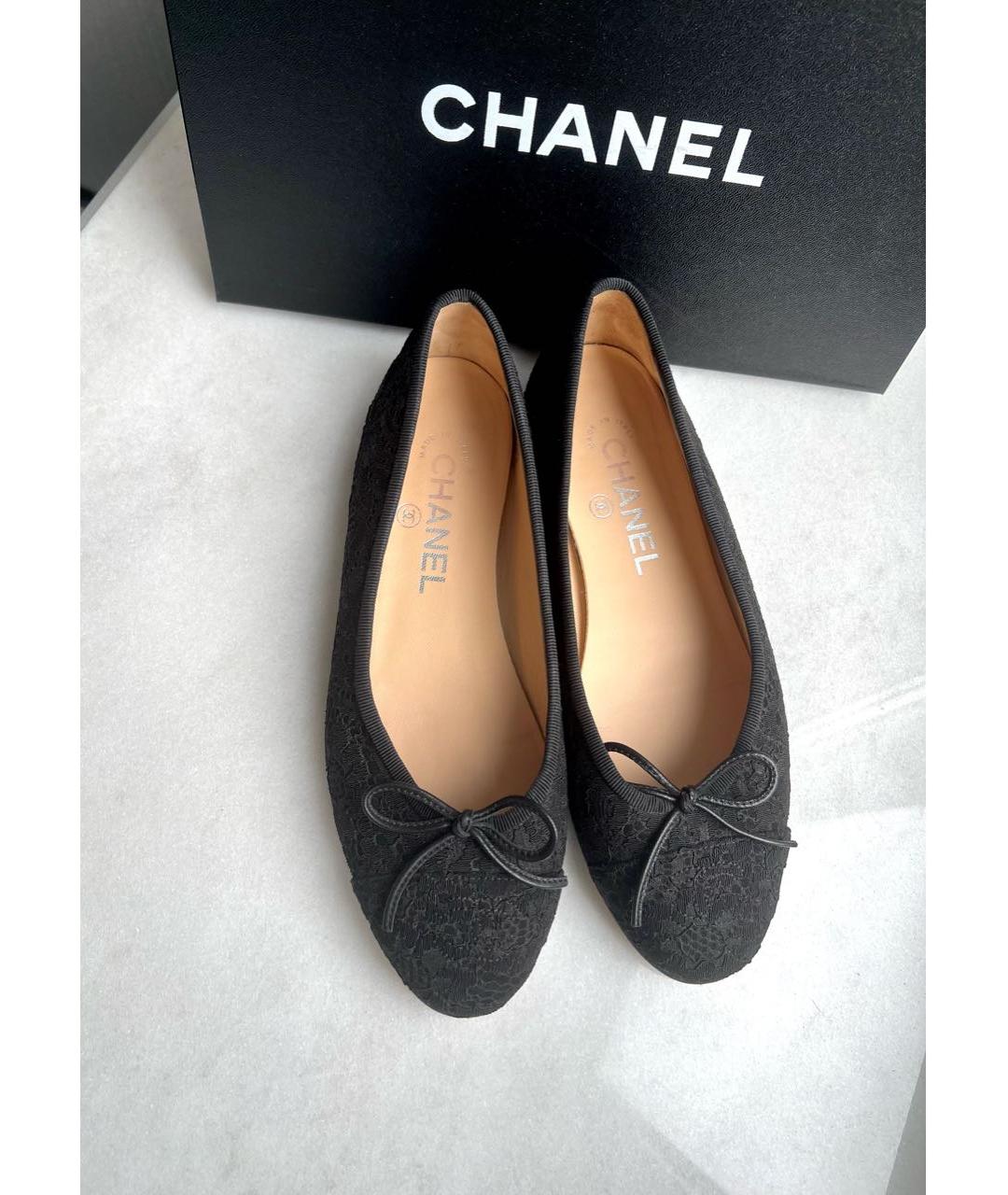 CHANEL Черные кожаные балетки, фото 5