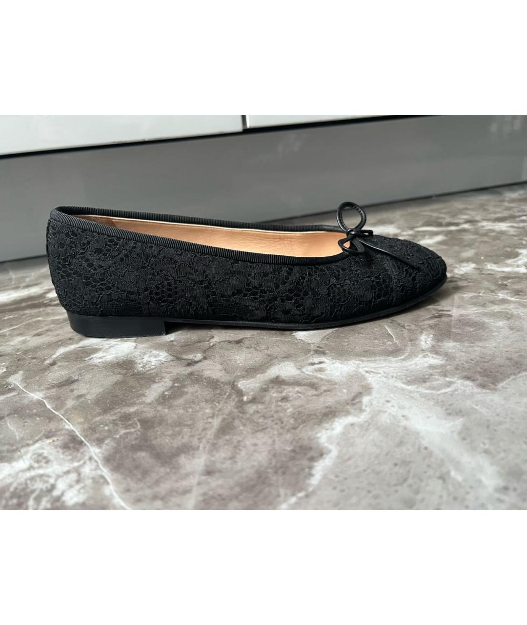 CHANEL Черные кожаные балетки, фото 6