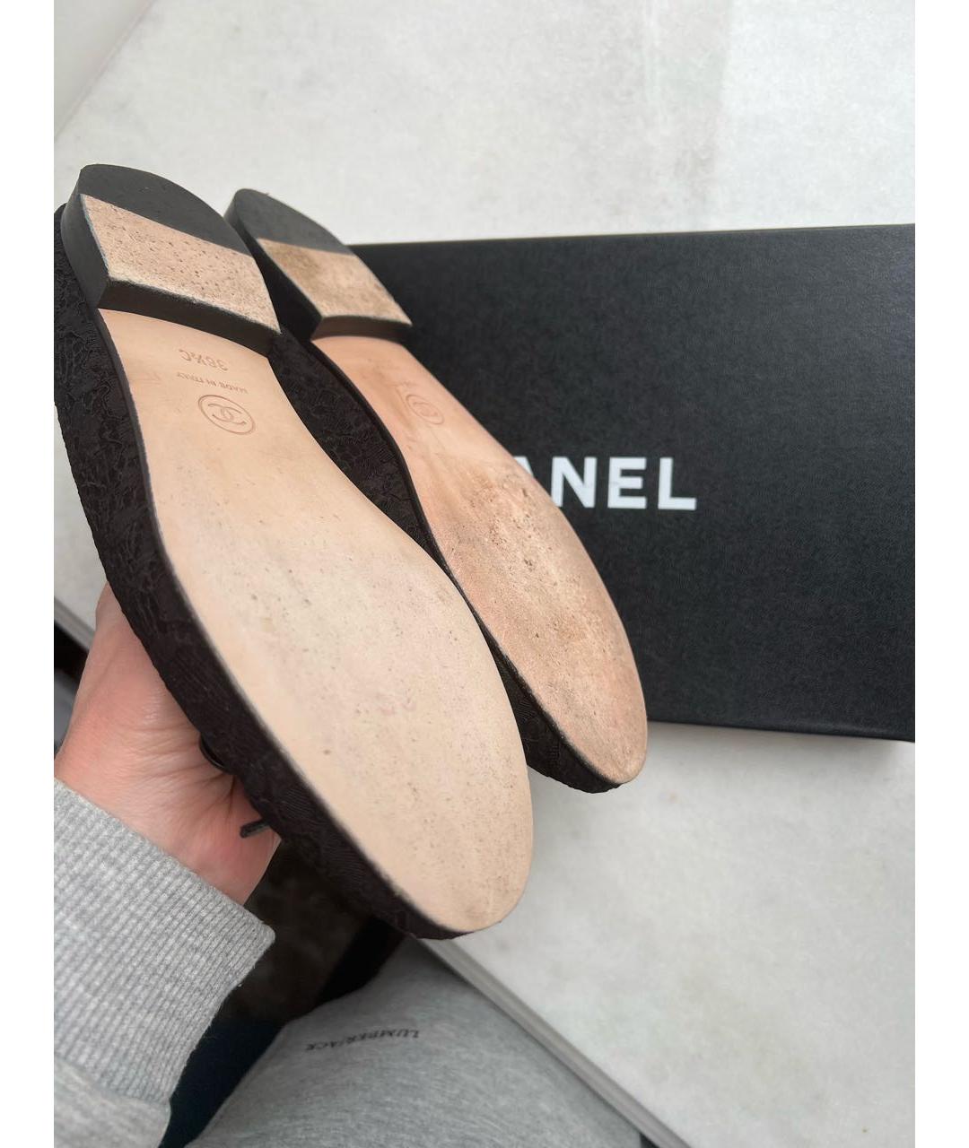 CHANEL Черные кожаные балетки, фото 3