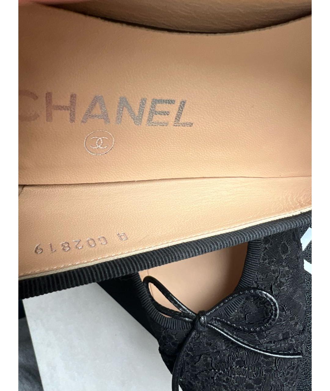 CHANEL Черные кожаные балетки, фото 4