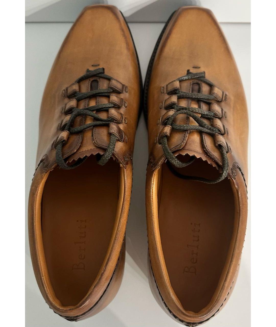 BERLUTI Коричневые кожаные низкие ботинки, фото 3