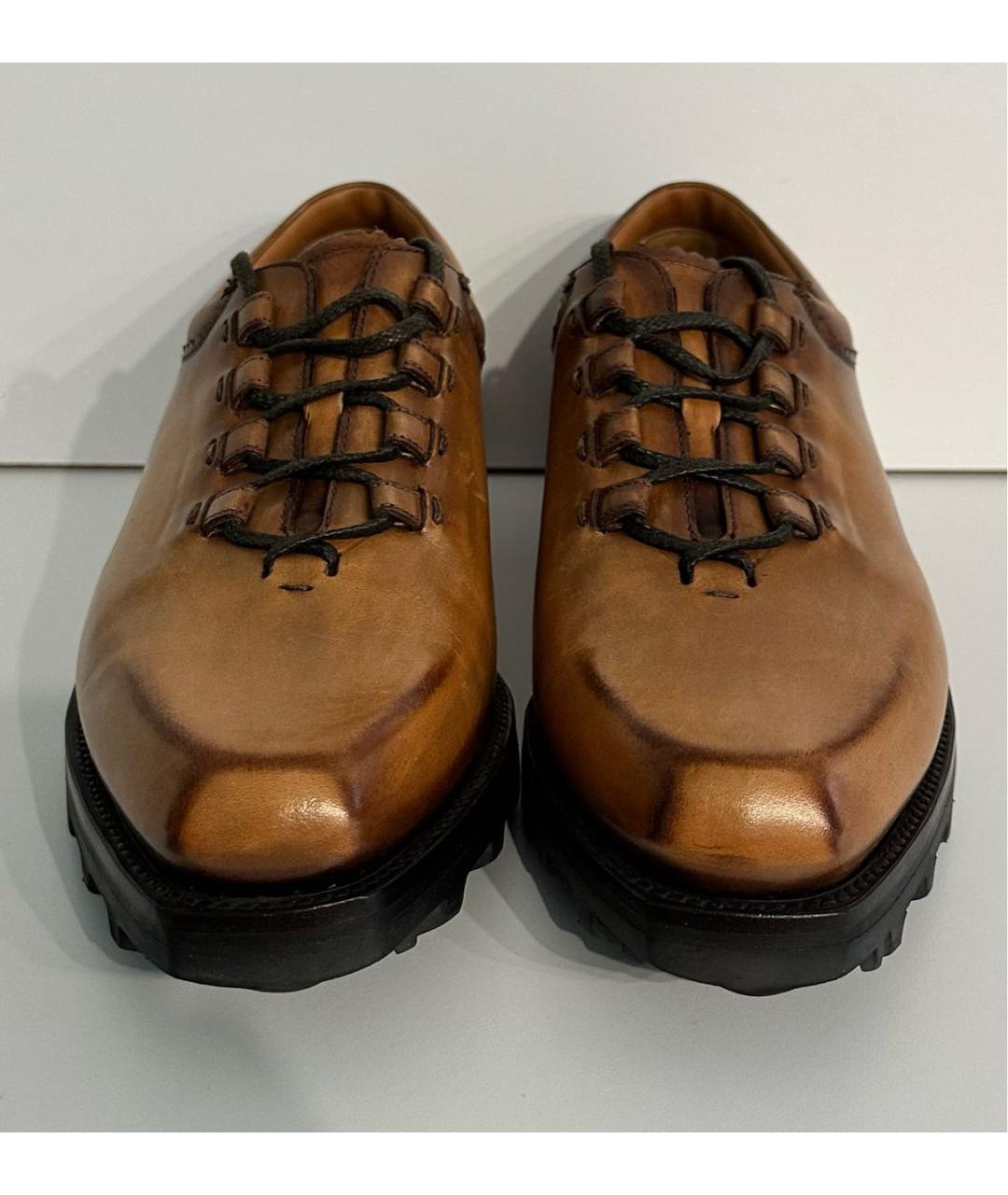 BERLUTI Коричневые кожаные низкие ботинки, фото 2