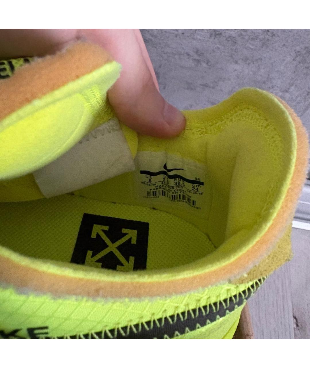 NIKE X OFF-WHITE Зеленые низкие кроссовки / кеды, фото 4