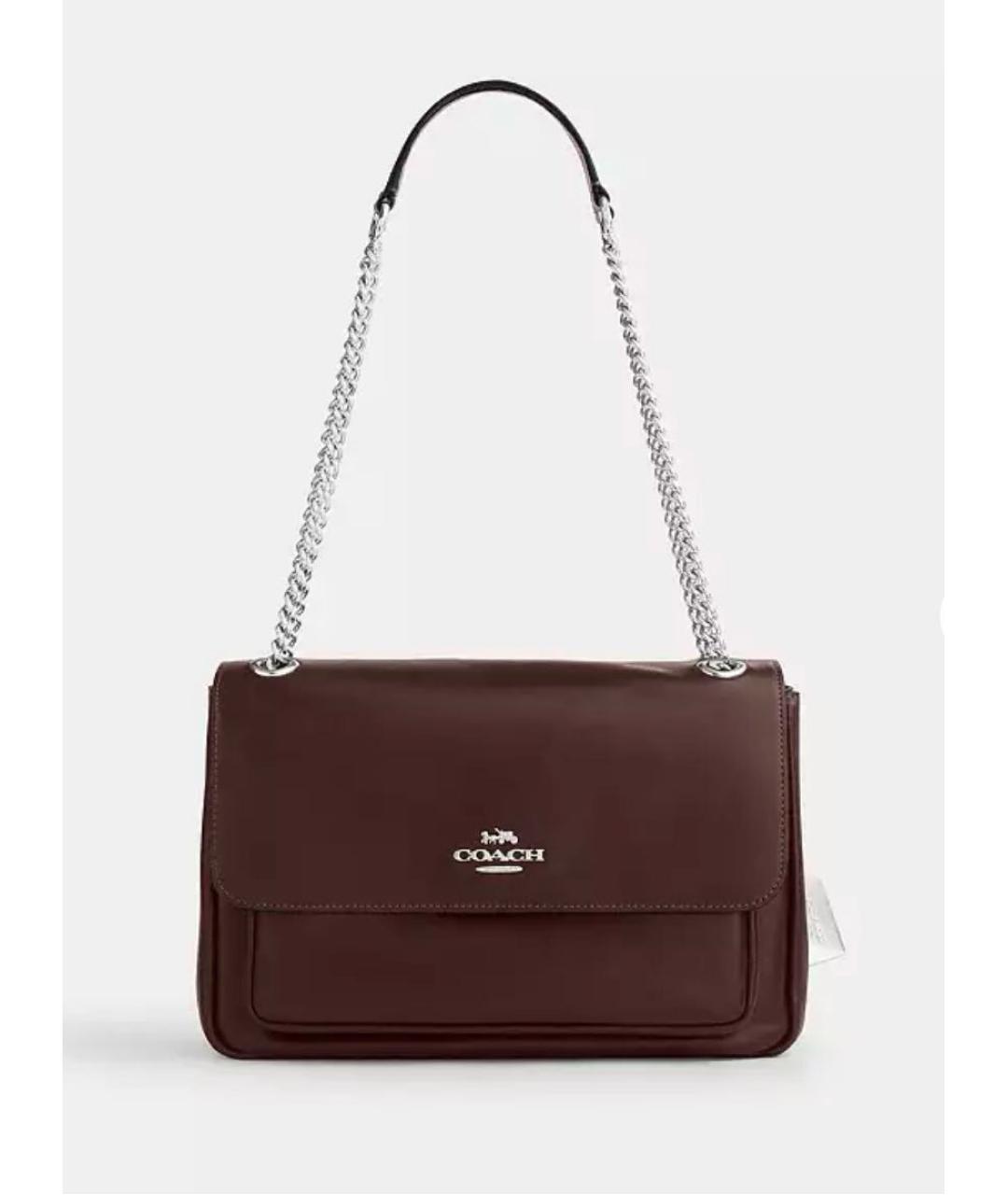 COACH Коричневая кожаная сумка через плечо, фото 9
