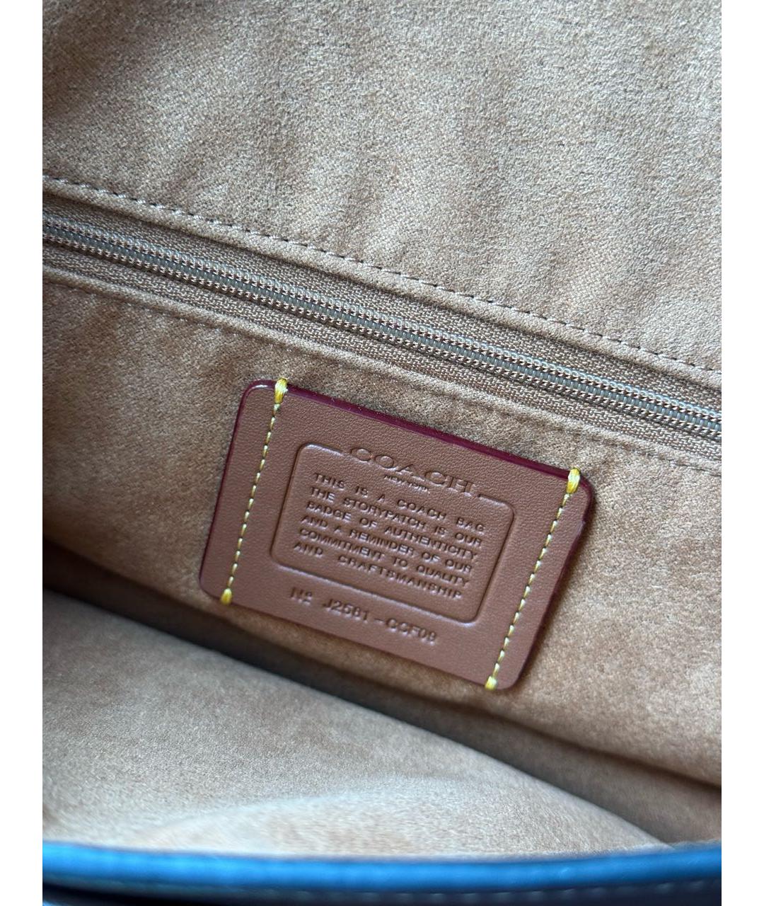 COACH Коричневая кожаная сумка через плечо, фото 4