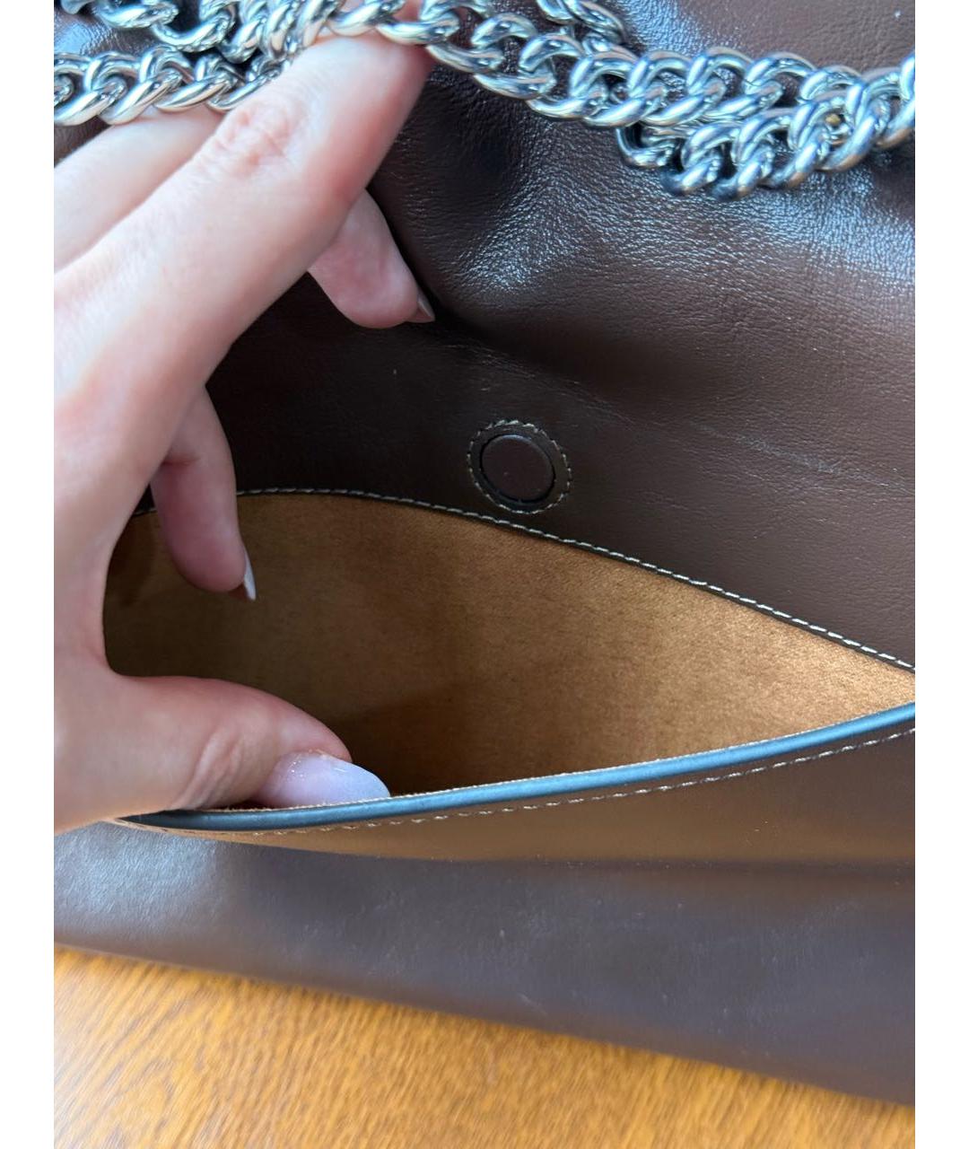 COACH Коричневая кожаная сумка через плечо, фото 6