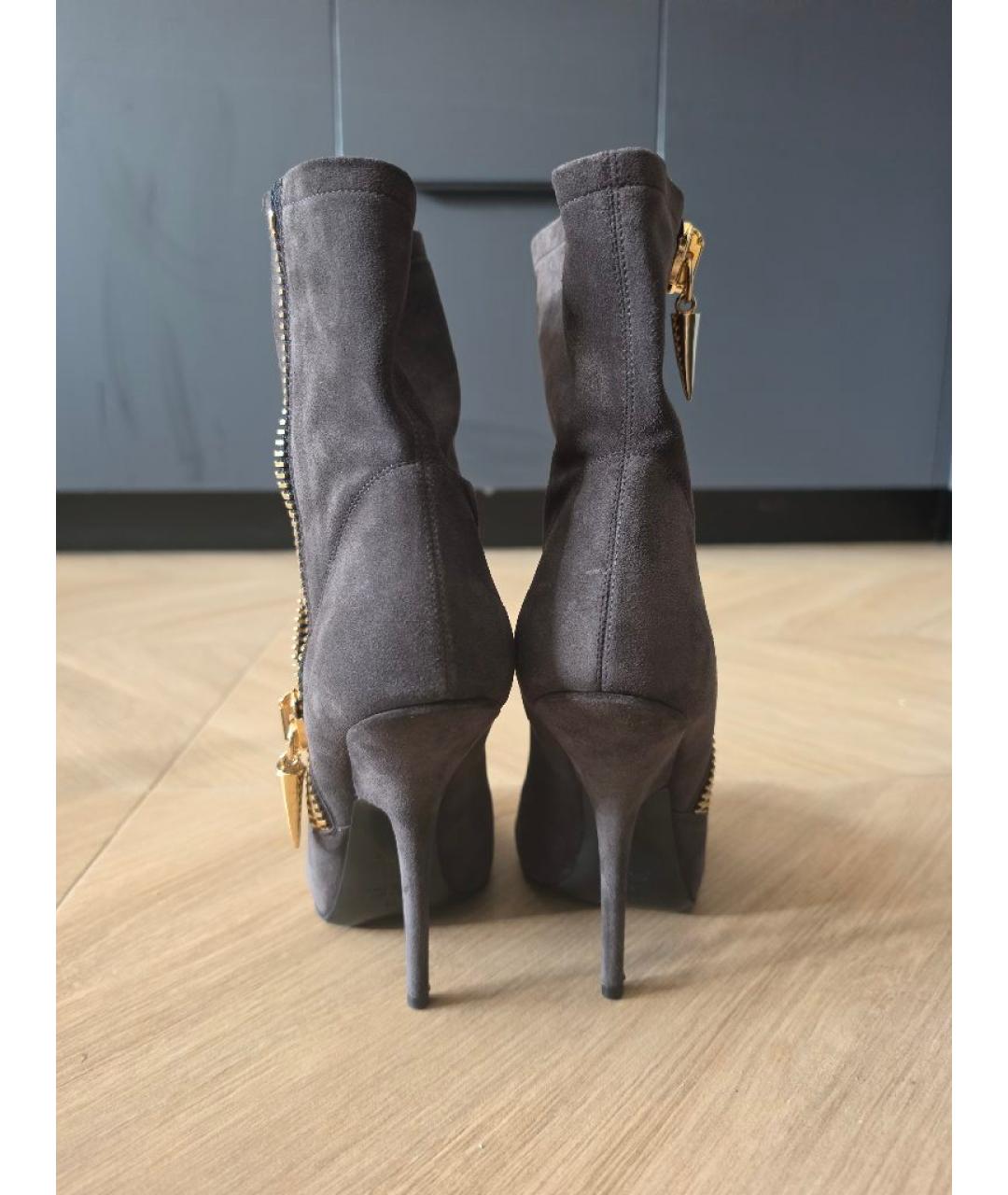 GIUSEPPE ZANOTTI DESIGN Коричневые замшевые ботильоны, фото 4