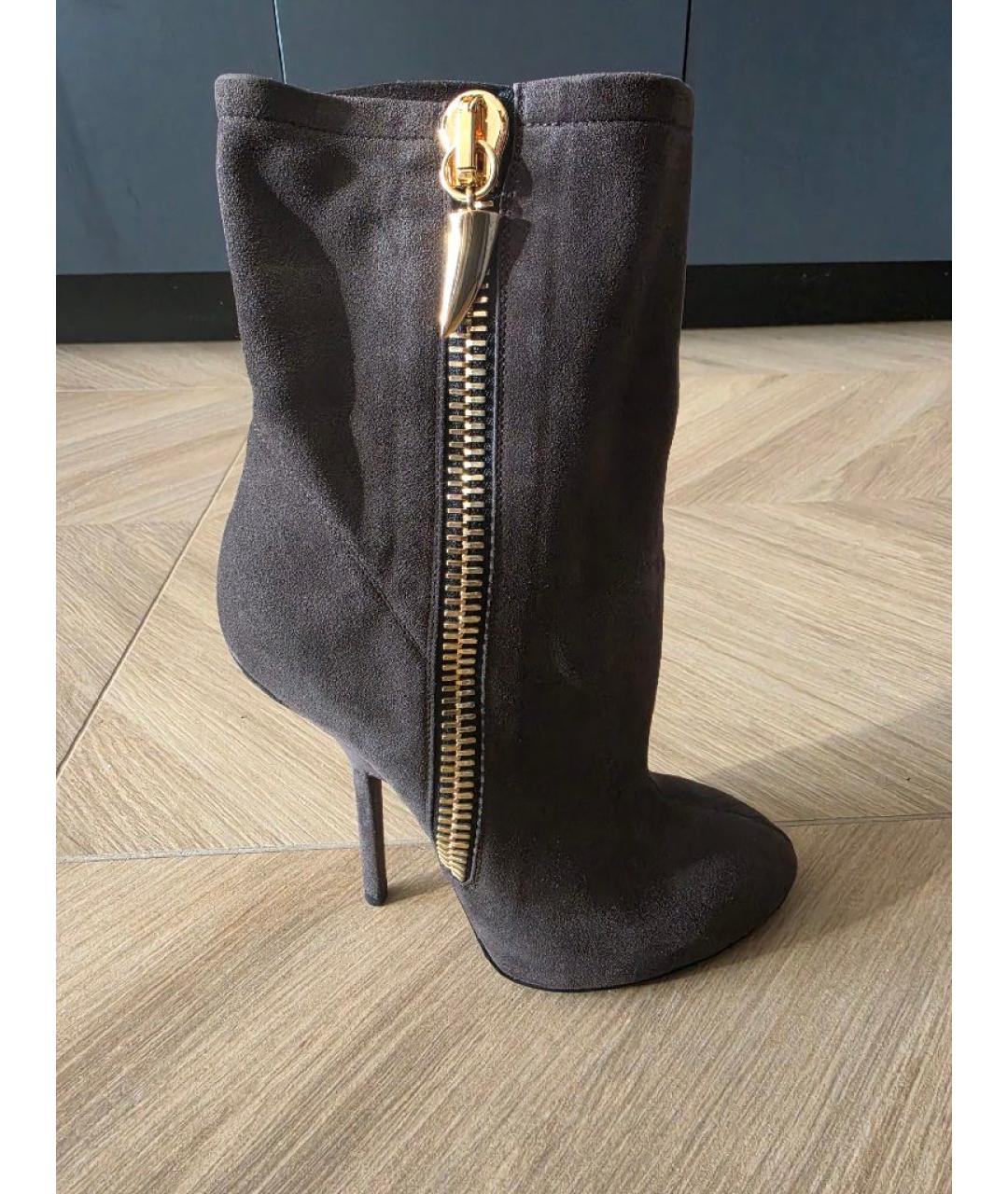 GIUSEPPE ZANOTTI DESIGN Коричневые замшевые ботильоны, фото 6