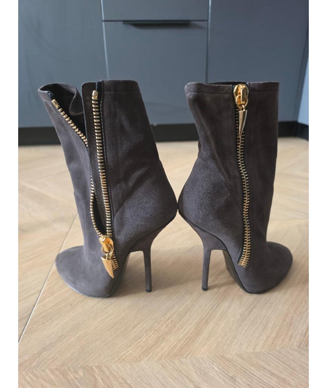 GIUSEPPE ZANOTTI DESIGN Коричневые замшевые ботильоны, фото 5