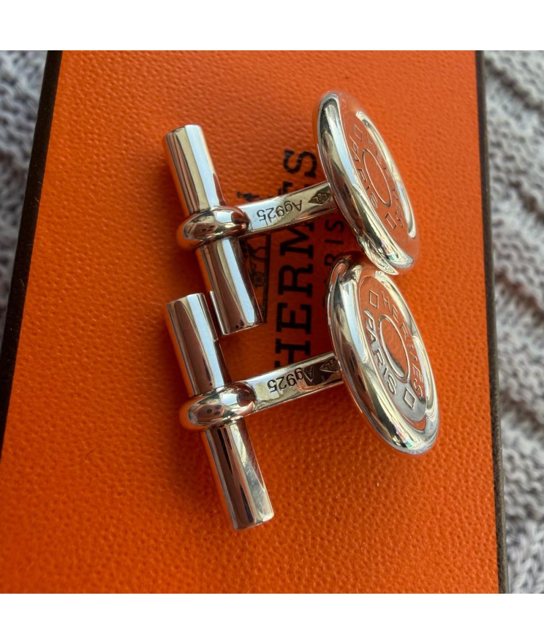 HERMES Серебряные серебряные запонки, фото 4
