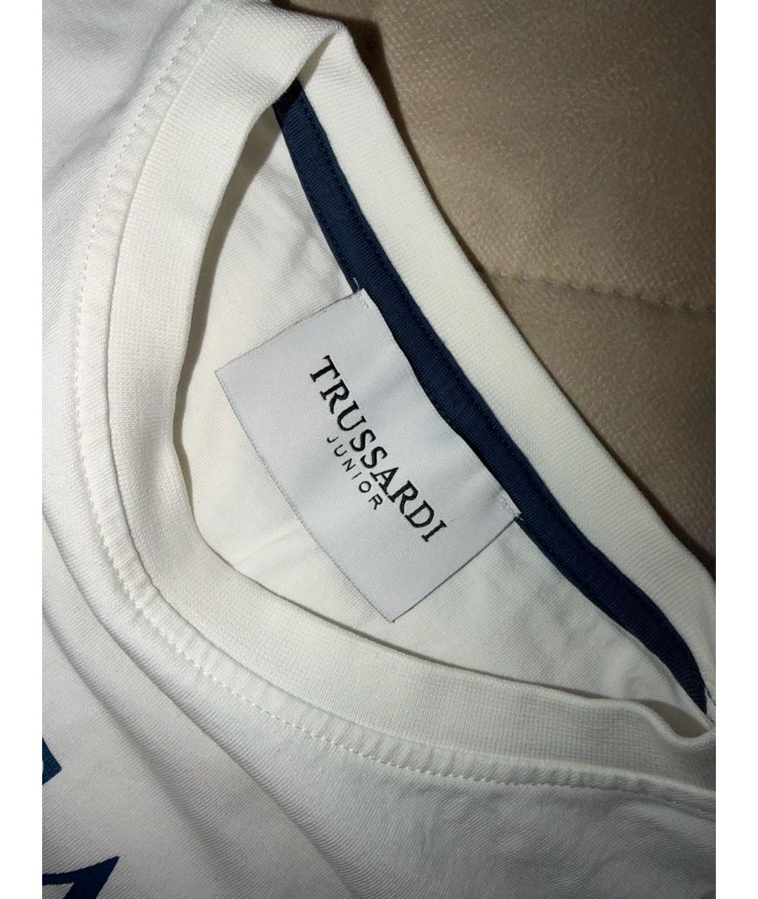 TRUSSARDI Белая хлопковая детская футболка, фото 3