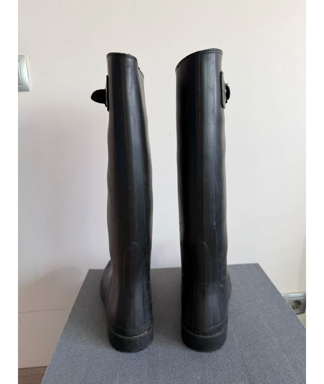 SAINT LAURENT Черные резиновые сапоги, фото 4