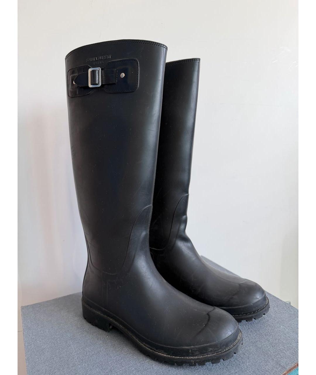 SAINT LAURENT Черные резиновые сапоги, фото 3