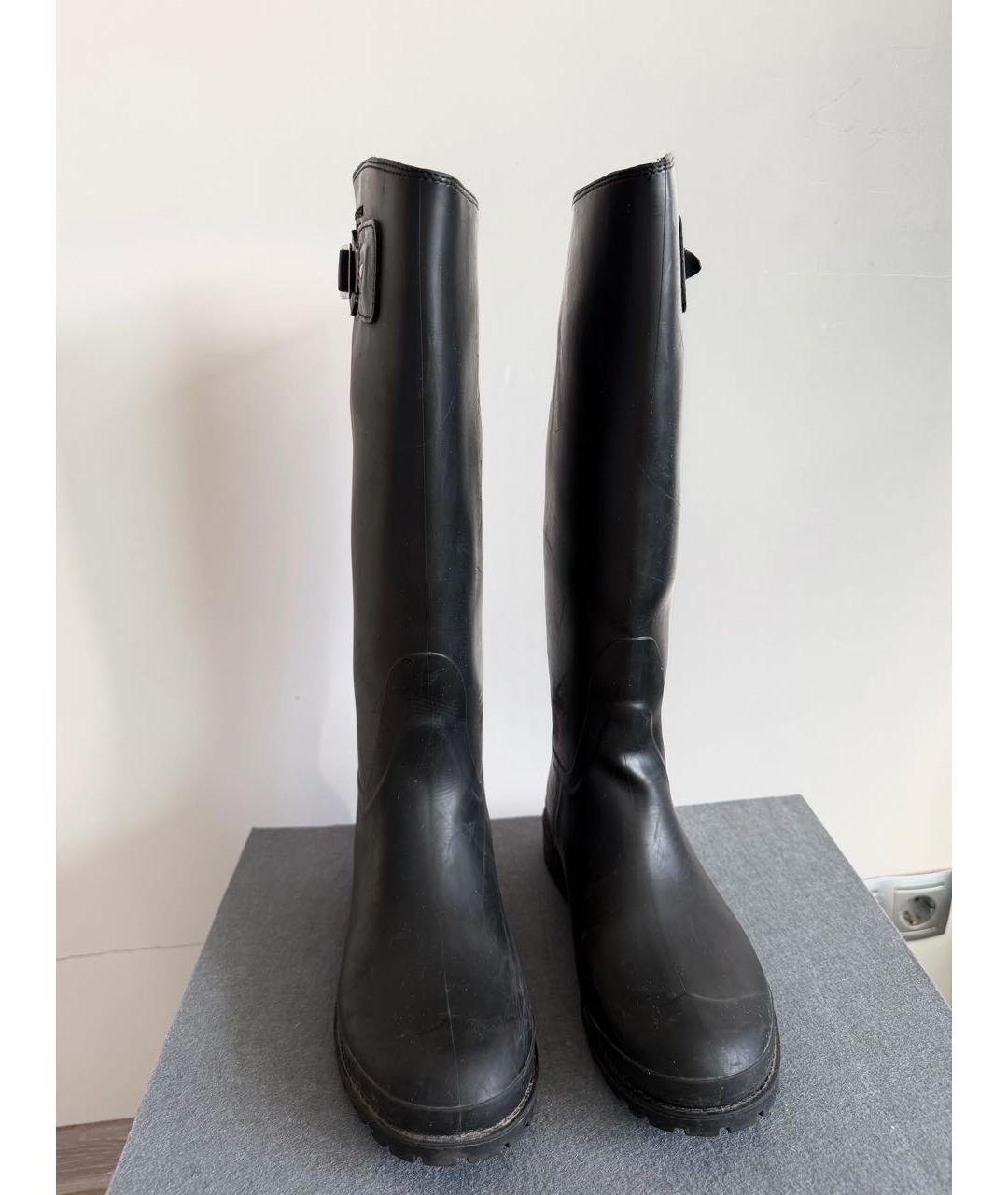 SAINT LAURENT Черные резиновые сапоги, фото 2
