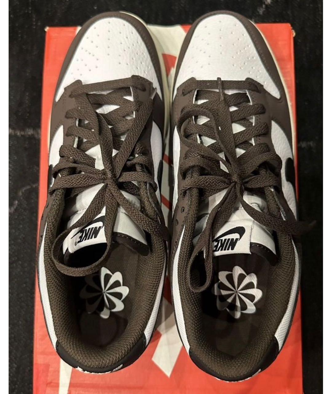 NIKE Коричневые низкие кроссовки / кеды из искусственной кожи, фото 3