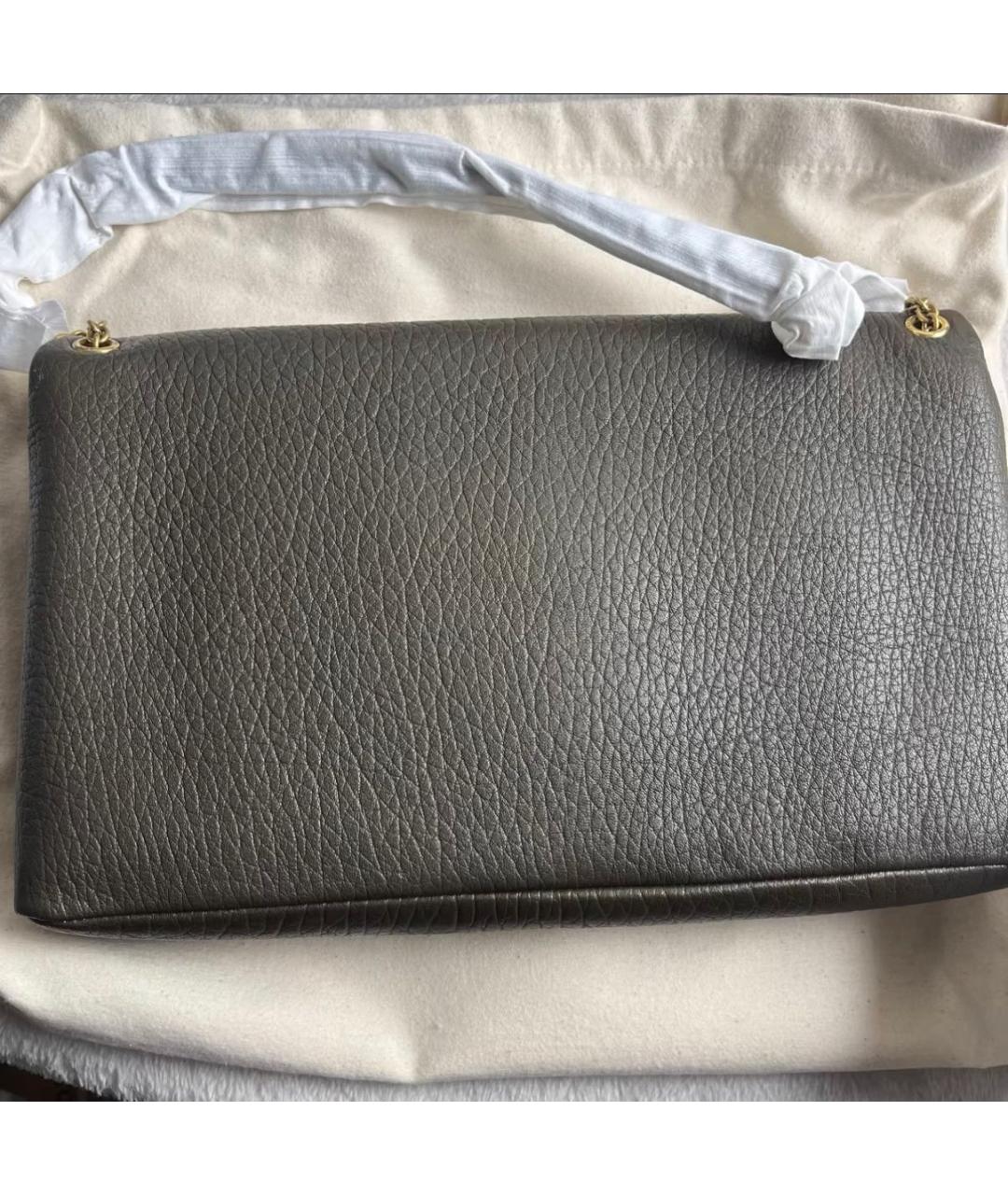 SAINT LAURENT Черная кожаная сумка с короткими ручками, фото 4