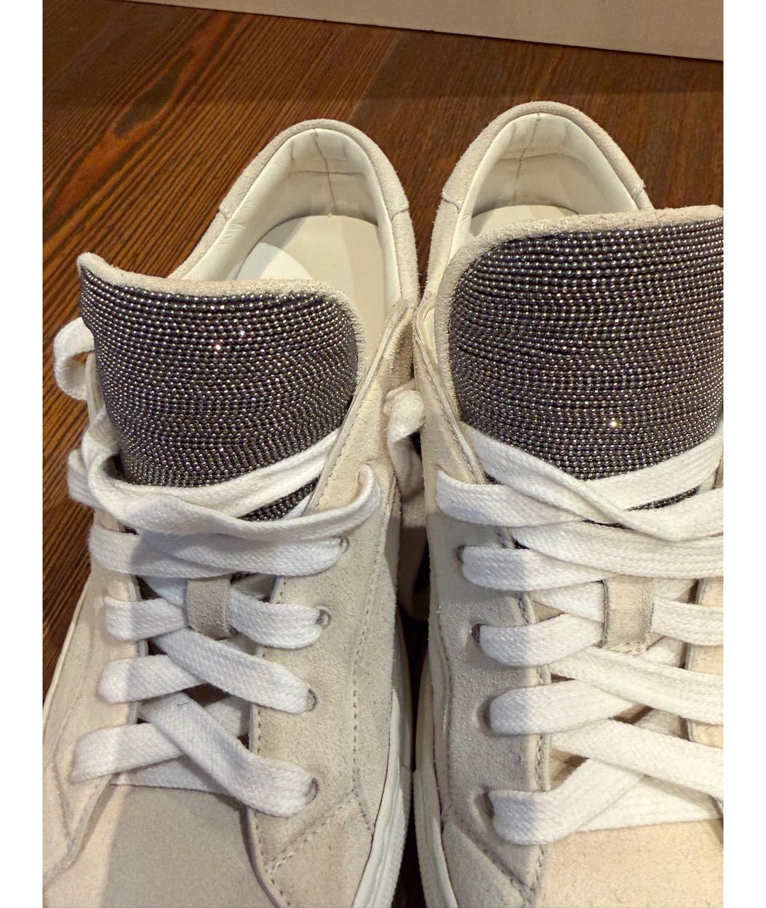 BRUNELLO CUCINELLI Бежевые замшевые кеды, фото 6