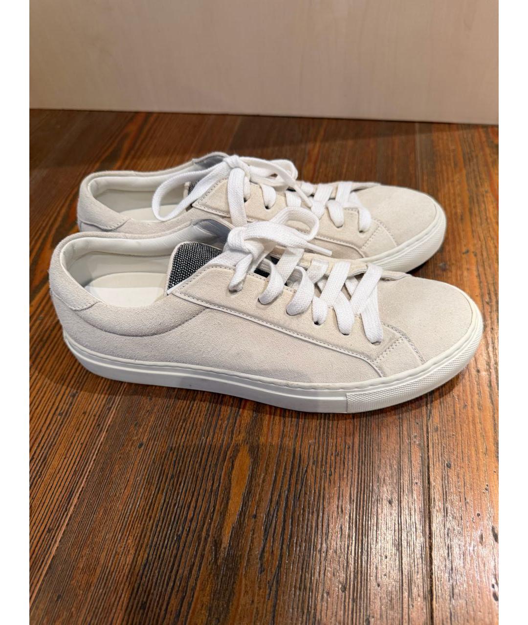 BRUNELLO CUCINELLI Бежевые замшевые кеды, фото 3