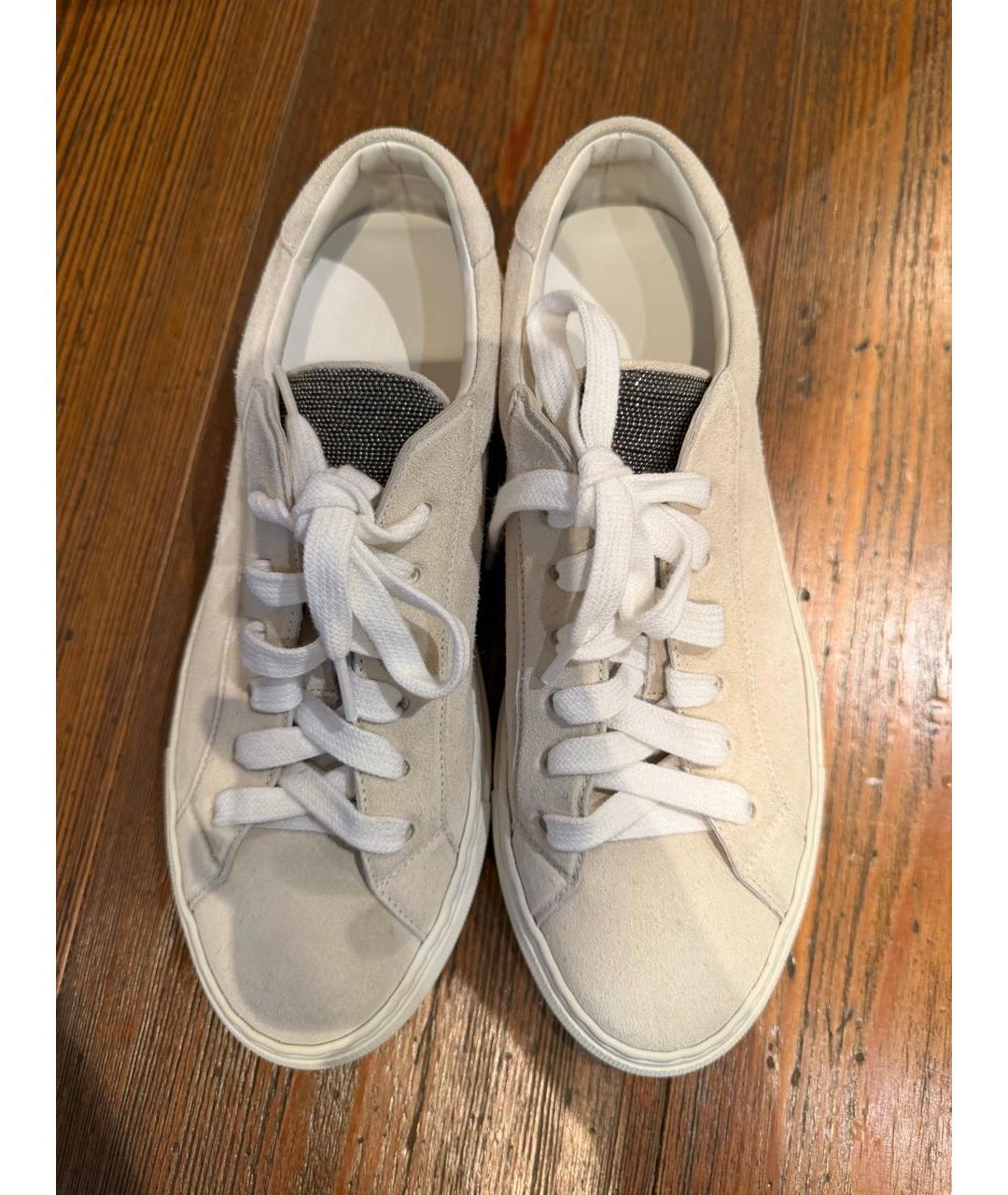 BRUNELLO CUCINELLI Бежевые замшевые кеды, фото 4