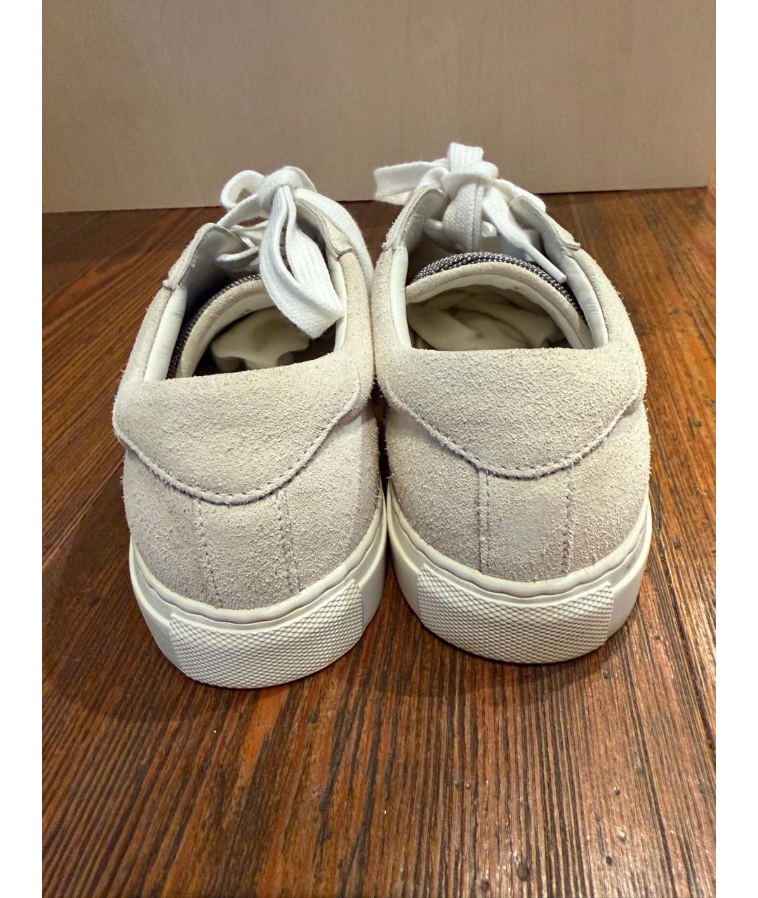 BRUNELLO CUCINELLI Бежевые замшевые кеды, фото 7