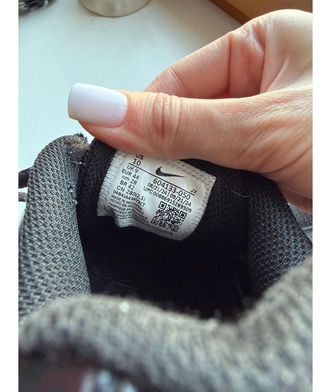 NIKE Черные текстильные низкие кроссовки / кеды, фото 6