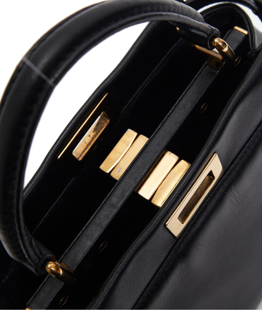 FENDI Черная кожаная сумка с короткими ручками, фото 6